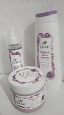 Dove Frosted Plum Berry Holiday Gift Set Body Wash Scrub Mist