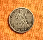 1869 P Seated Liberty Dime VF-XF Condition 90% Silver !
