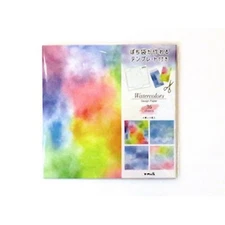 Watercolor Design Paper 36 Sheets with Envelope Template 150x150mm Origami Scrap