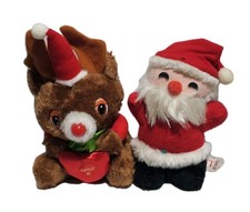 Vintage 1978 Russ Berrie Santa Claus  Reindeer Beard Plush Doll Winter Holiday