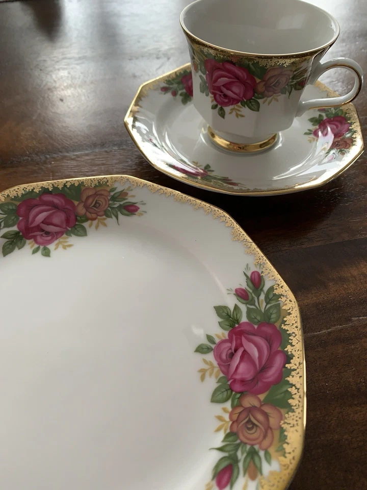 3 x Geschirr Sets, 9 Teile, Rosengedecke Winterling Marktleuthen Kaffeegedeck  - Bild 2 von 4