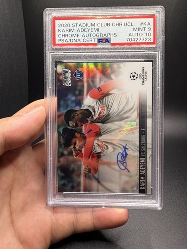 Topps 2020-21 Stadium Club Chrome UCL Karim Adeyemi #CA-KA Auto RC PSA
