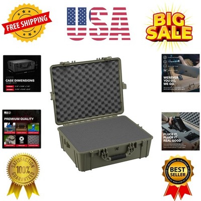 25'' Large Waterproof Hard Case Model 839 with Foam, Portable Protective Stora...