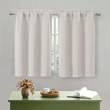 Natural Kitchen Curtains Tier 36 Inch Length Short for Small Window, Curtains...