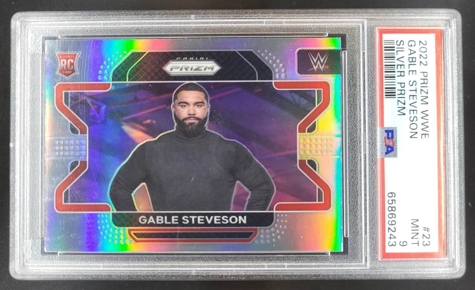 2022 Panini Prizm WWE Gable Steveson Silver #23 RC PSA 9 NB5