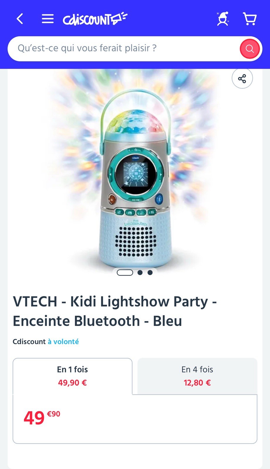 VTech Kidi Light Show Party cadeau de Noël original jeu de lumière et musique pour chambre