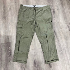 Tommy Hilfiger Cropped Cargo Pants Women  s 12 Olive Green Stretch