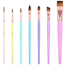7pcs Face Paint Brush Set, Aesthetic Pastel Artist Paintbrushes for Body Face