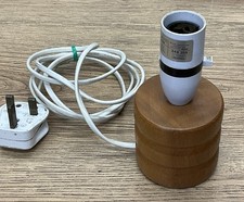 Vintage 1970s BHS Small Table Lamp Base Round Turned Solid Wood Working