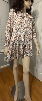 Vicolo Womens V-Neck Neck Tie  Mini Dress Brown Size S-M Italian Quality