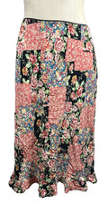 Vintage Pink Floral Patchwork Skirt Size 14 Cottage Core Y2K Boho Whimsical 90s