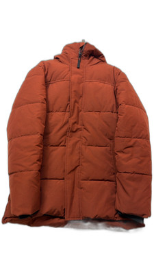 M&s Orange Puffer Jacket size M Mens Thermo Padded Puffer Hooded Casual Classic