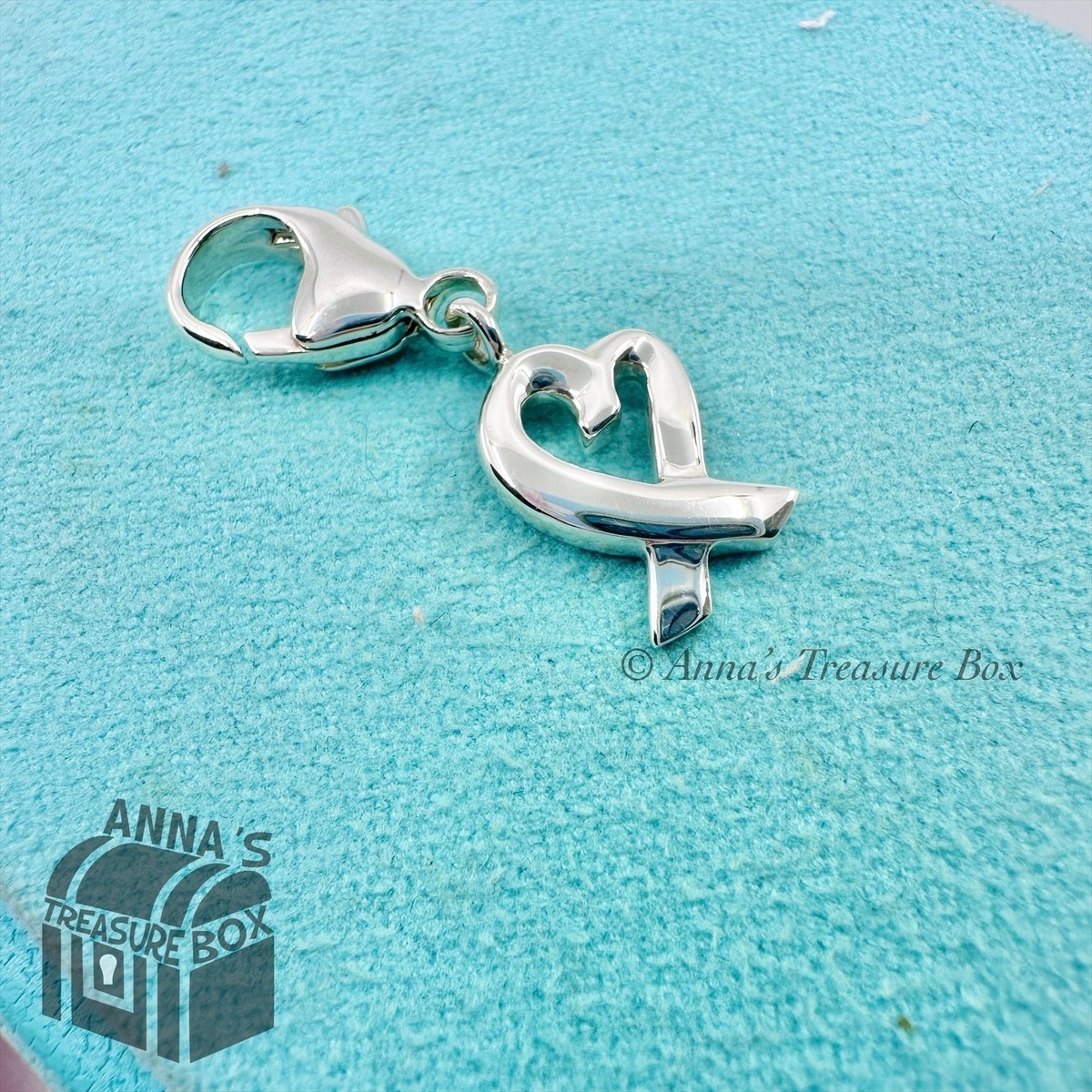 Tiffany & Co. 925 Silver Loving Heart Lobster Clasp Charm Picasso