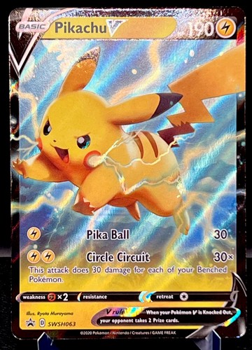 Pikachu V SWSH063 VLP Ultra Rare Cool Thunder Full Art Black Star Pokemon Promo!