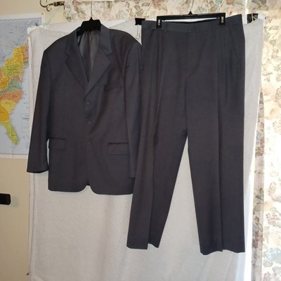 Vittorio St. Angelo Men 42R Blazer Sport Jacket Pleated Pants 34X30 Gray (8E)