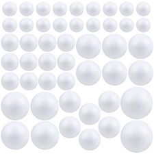 48 Pieces 6 Sizes White Foam Balls, Polystyrene Craft Foam Balls for Art, Cra...