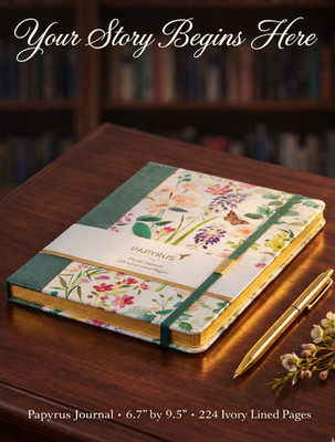 Papyrus Gold Gilded Floral Journal   224 Ivory Lined Pgs - For Your Next Chapter