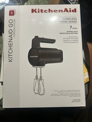 Kitchen Aid KHMR762BM Cordless Hand Mixer 7-Speed Black Brand New Sealed