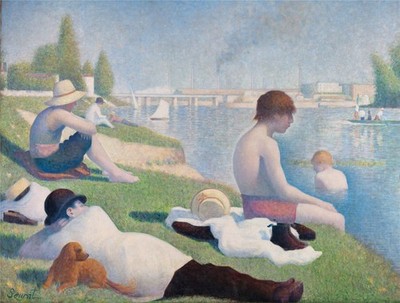 Puzzle Mehrfarbig 1000 Teile 66x50cm Kunstdruck Seurat Badegäste Recyclingbox