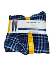NWT Men's LUCKY BRAND Blue Plaid Cloud Soft Sleep Fleece Pant Medium 32-34