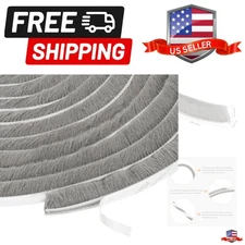 Self Adhesive Brush Seal Weather Stripping 1/2" x 1/4" x 16.4ft, Door Brush S...