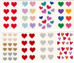 vtg mrs grossman small heart stickers by the yard opalescent opal you