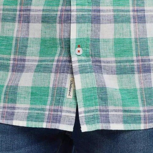 Weatherproof Vintage Men’s Washable Linen Short Sleeve Woven Shirt, Green, L - Picture 5 of 6