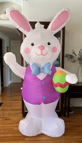 Easter Inflatable Bunny with Egg 7ft Indoor Outdoor - Picture 3 of 5