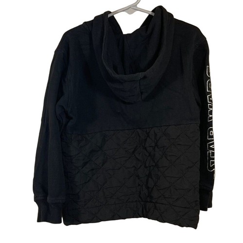 Disney Kids 1/4 Zip Pullover Sweatshirt Bb8 Star Wars Quilted Hood Black Size XS - Picture 2 of 8