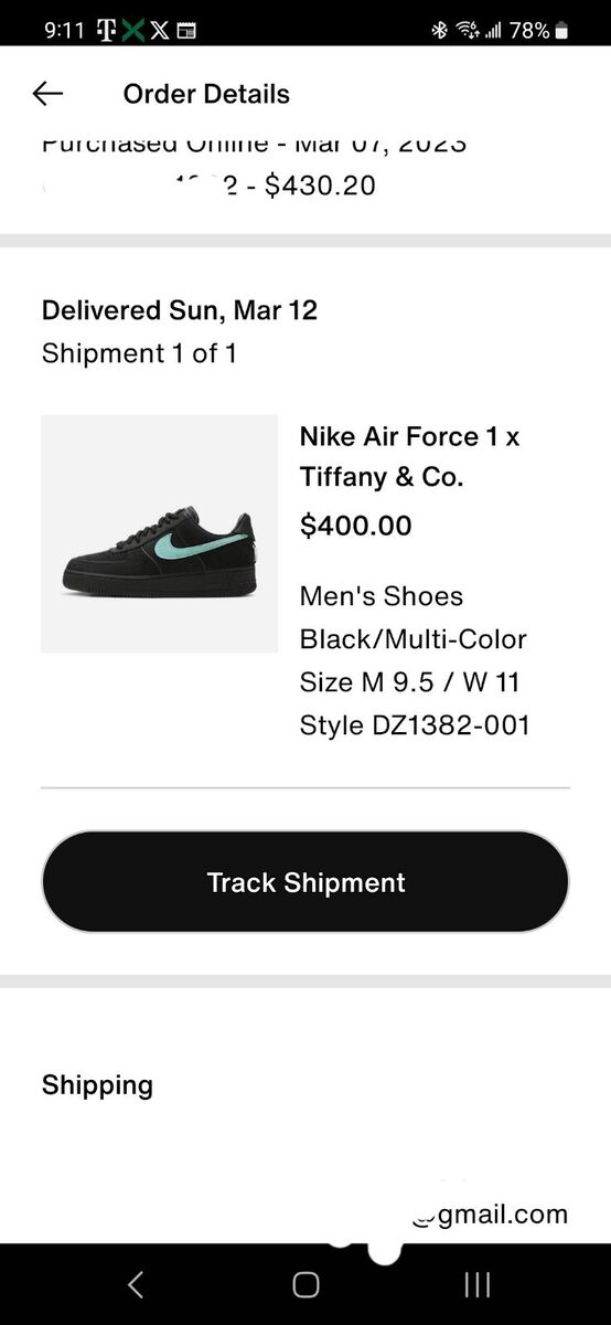 Nike Air Force 1 Low x Tiffany & Co. 1837 Black DZ1382-001 Nike Air Force 1 Low x Tiffany & Co. 1837 Black DZ1382-001