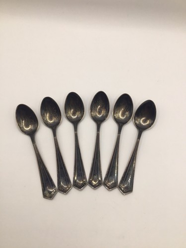 Set Of Six Vintage Coffee Spoons 6 pcs, Sterling Silver Spoon, 48g, 4in - Picture 3 of 7