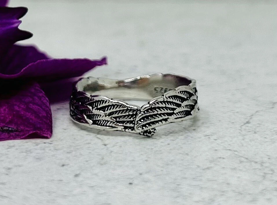 925 Sterling Silver Ring, Wings Ring, Chunky Ring, Thumb Ring, Adjustable Ring - Image 2 of 4