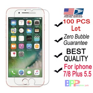 100x-Wholesale-Tempered-Glass-Screen-Protector-for-Apple-iPhone-7-8-Plus-5-5-034