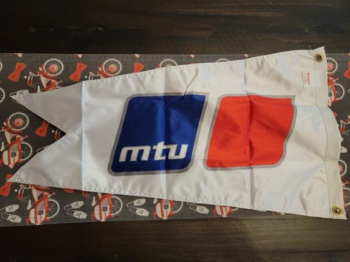 MTU Yacht Boat Burgee Flag Pennant Ensign Rolls Royce Detroit Deisel NOS - Picture 4 of 4