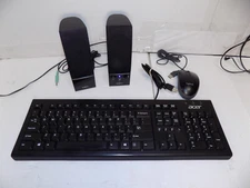 USB Keyboard, USB Mouse and Computer Speakers Bundle 4