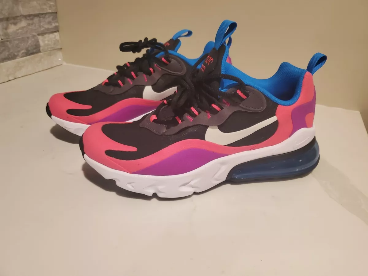 Nike Air Max 270 React white pink and black trainers