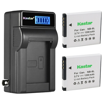 Kastar NB-8L Battery + Charger for Canon PowerShot A2200 A3300 A3200 A3100 A3000