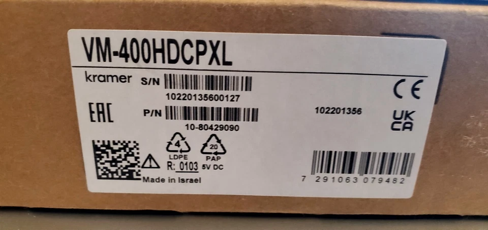 Kramer VM-400HDCPXL 1:4 4K60 4:2:0 DVI Distribution Amplifier - Image 2 of 4