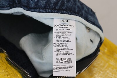 Jean Droit Dolce & Gabbana Léopard Jaune - Coton Denim, Taille IT40/US6/S, 1880 USD