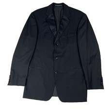 Hugo Boss Baker Jazz Black 3 Button Wool Tuxedo Blazer Mens Size 40L