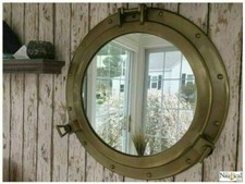 Bullaugenspiegel Messing Maritim 20 Schiffe Antik Wanddeko Kabinenfenster Mar...