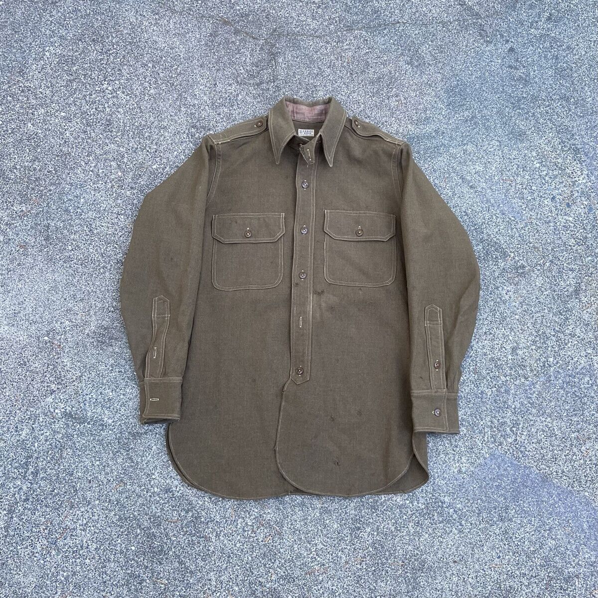 20's Vintage Chin Strap Workwear / Uniform Shirt wool 20's Vintage Chin Strap Workwear / Uniform Shirt wool