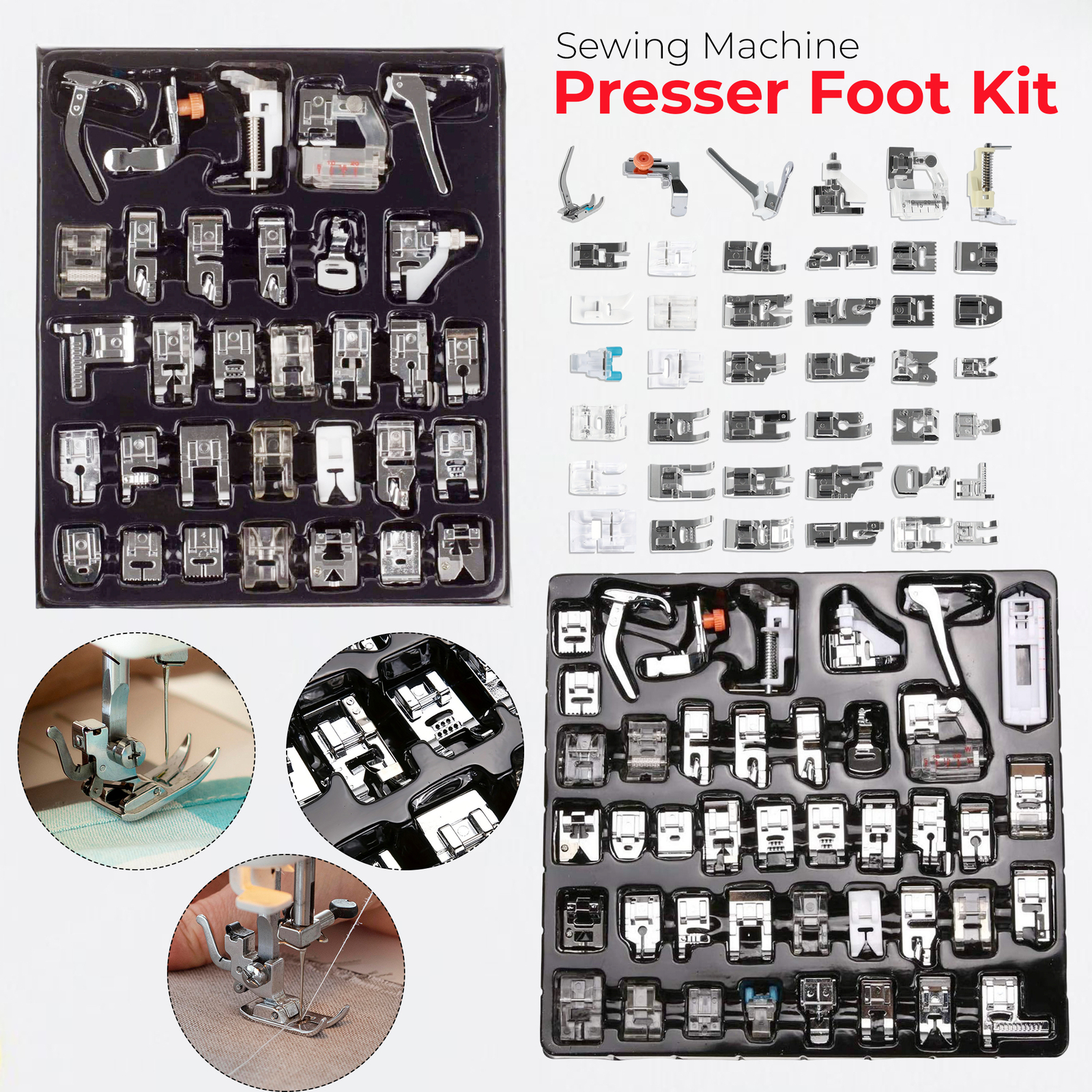 Prensatelas Kit para Universal Máquina de Coser Andar Enrrollado Herramienta 32/