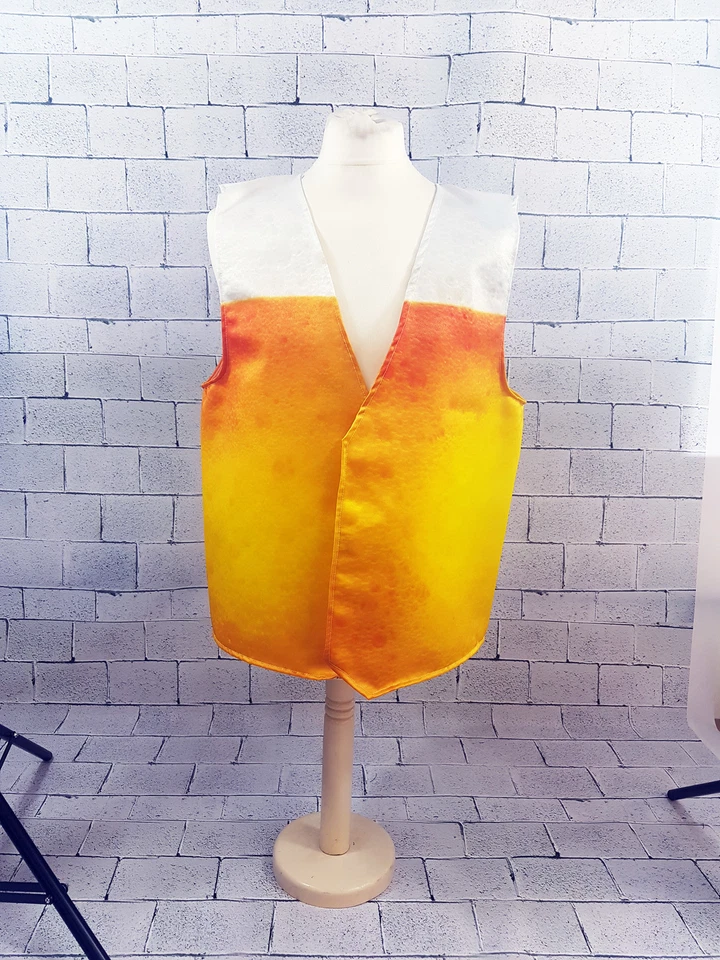 Gilet De Costume Fantaisie Avec Design De Label De Bière Jaune - 4 Tailles - Photo 4/4