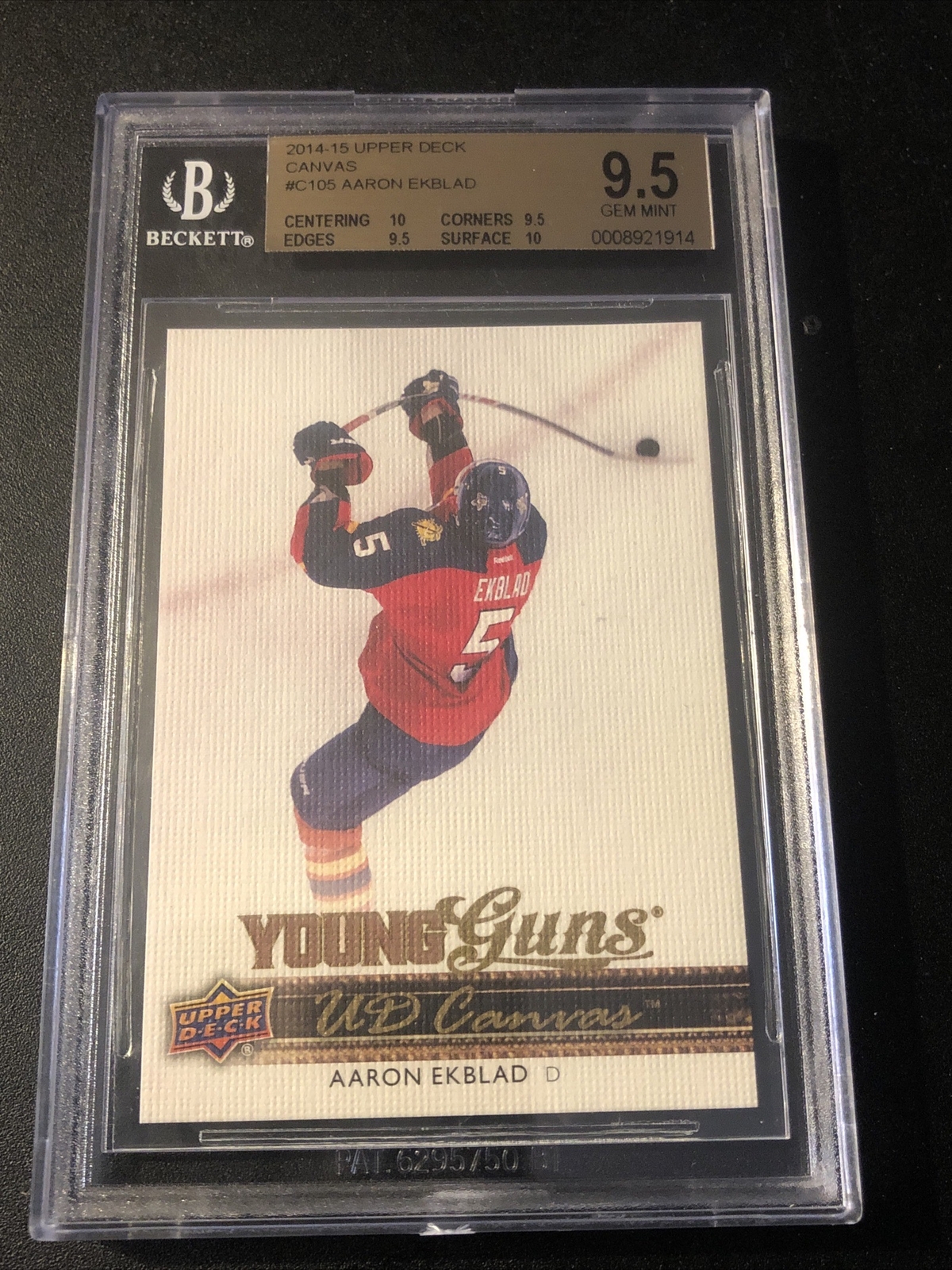2014-15 Upper Deck UD Canvas Young Guns Aaron Ekblad BGS 9.5 GEM MINT Rookie RC