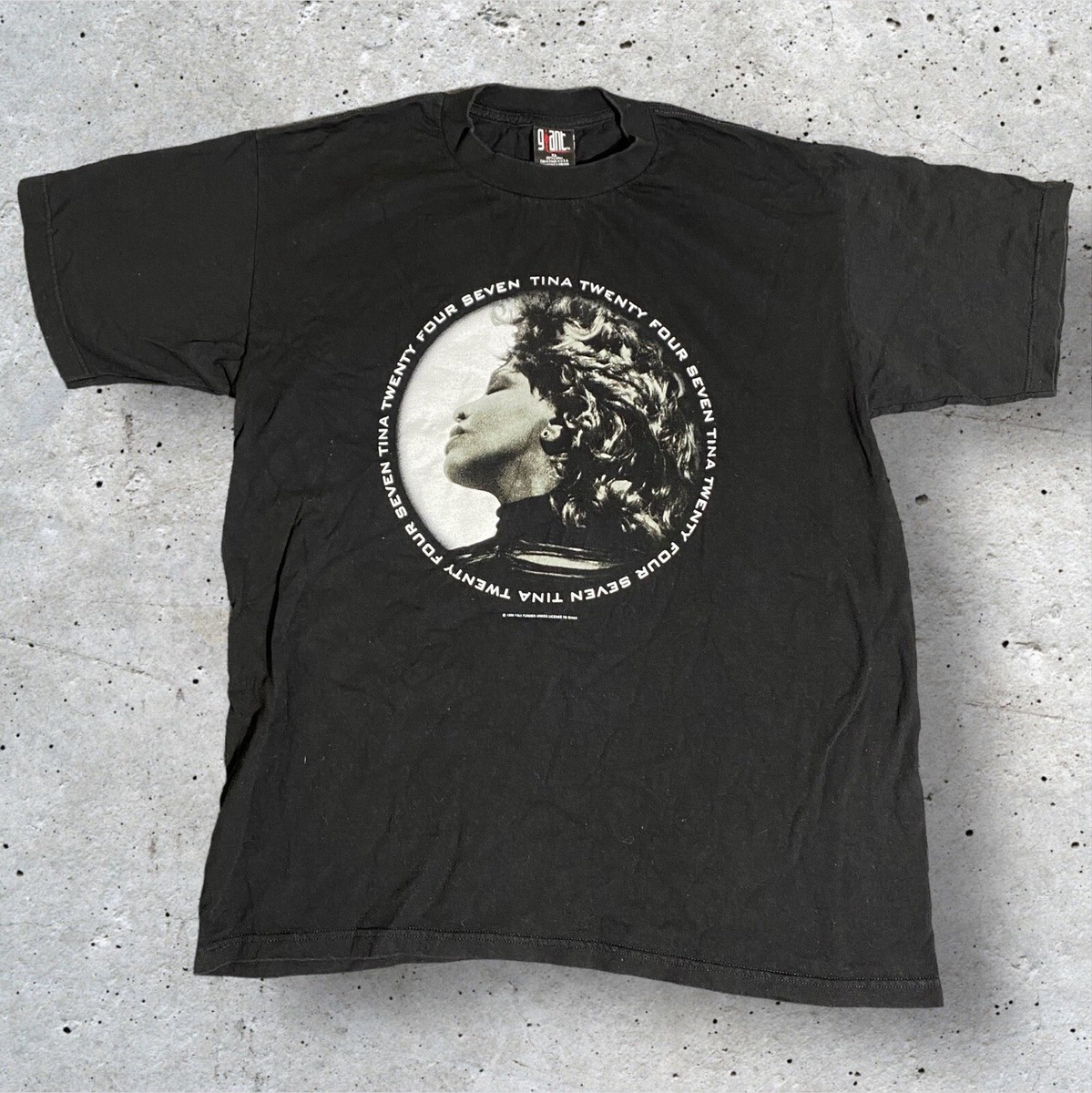Vintage Giant Tina Turner T Shirt XL Black Y2K 90s Tee 2000 Tour  