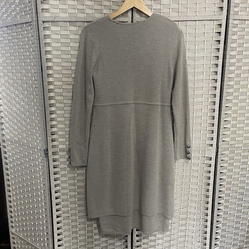 Vintage Adrienne Vittadini Dress Size 14 Beige Wool Blend Sweater Knit Layered - Picture 2 of 12