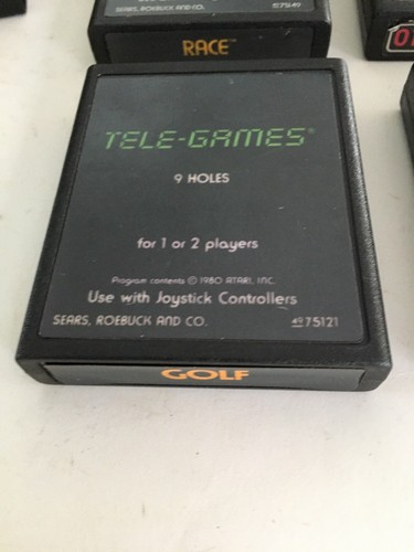 4 Atari 2600, 1980s Video Games Combat Golf Tele - Games Auto racing & 9 Holes - Picture 4 of 6