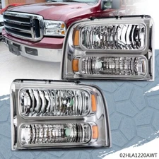 Headlight Fit For 2005-2007 Ford F250 F350 Super Duty Amber Corner Headlamps New