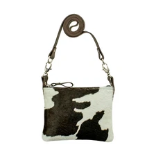 American West Womens Cowtown 8in Pony Hair-On Leather Crossbody Bag OS